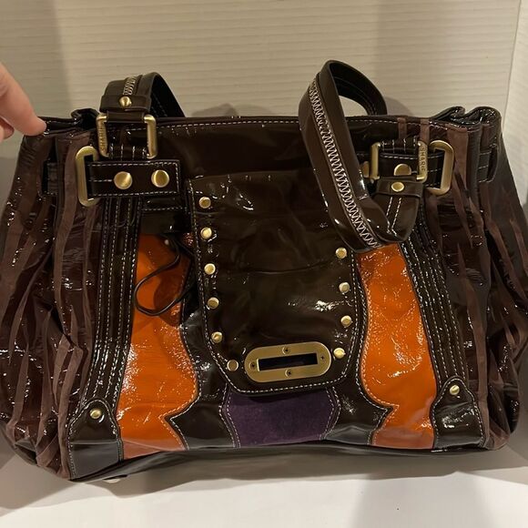 Sharif brown Leather Satchel Bag nwt - Picture 2 of 3